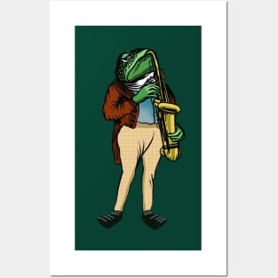 frog musician Posters and Art